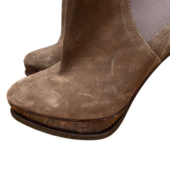 Ralph Lauren Purple Label Suede Chelsea Heel Boots Brown Women’s Size 10 40 - Picture 2 of 9